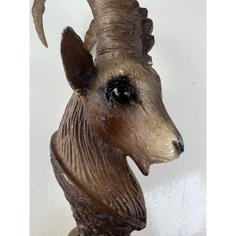 Vintage Ram Head Bottle Stopper Cork Wine Liquor Plastic Faux Wood Cork Gift